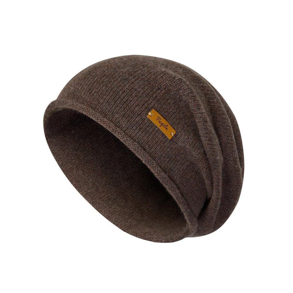 Merino Wool Slouchy Beanie Cozy Winter Knit Skull Cap Minimal Chic
